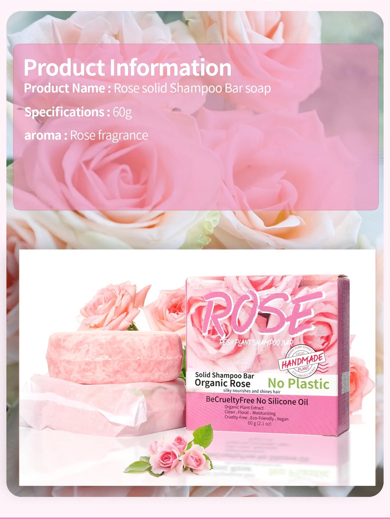 Pink rose shampoo soap, essential oil, handmade soap, nourishing, oil controlling, stain removing, floral fragrance overflowing