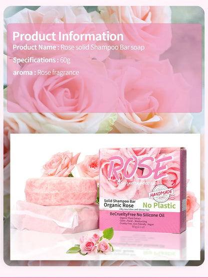 Pink rose shampoo soap, essential oil, handmade soap, nourishing, oil controlling, stain removing, floral fragrance overflowing